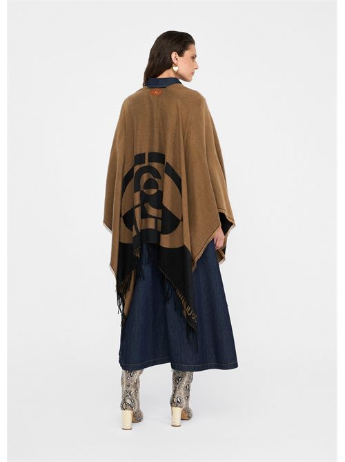 Poncho con logo e frange LIU JO | 2F5031T0300/00070